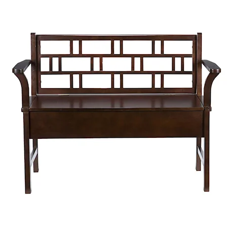 Chatsworth Espresso Storage Seat Bench